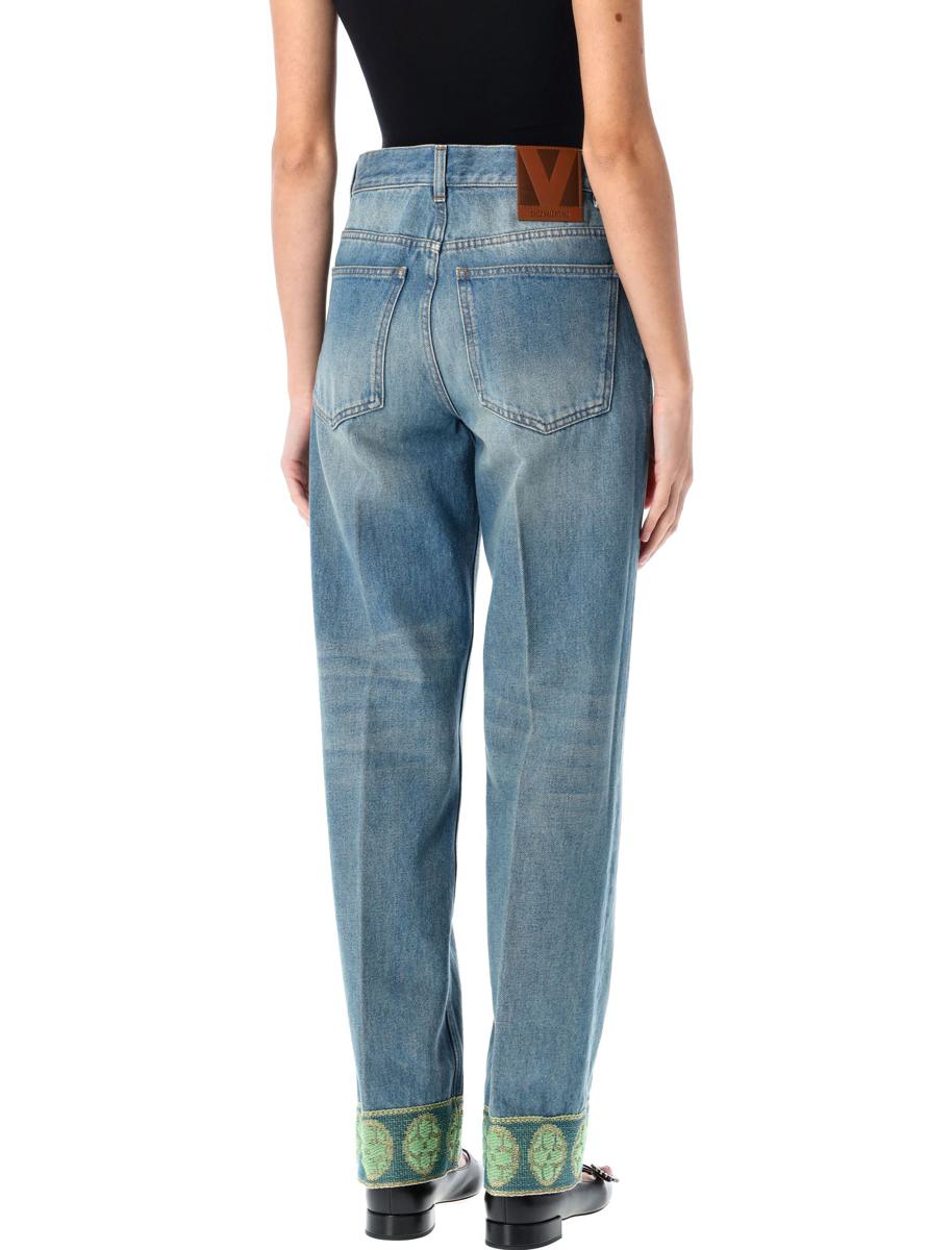 Valentino Garavani – Jeanshose mit Jacquardbesatz