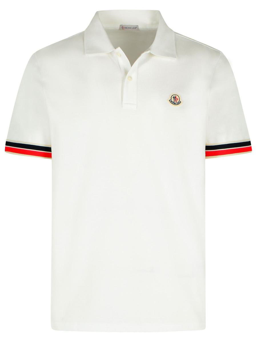 Moncler Poloshirt aus weißer Baumwolle