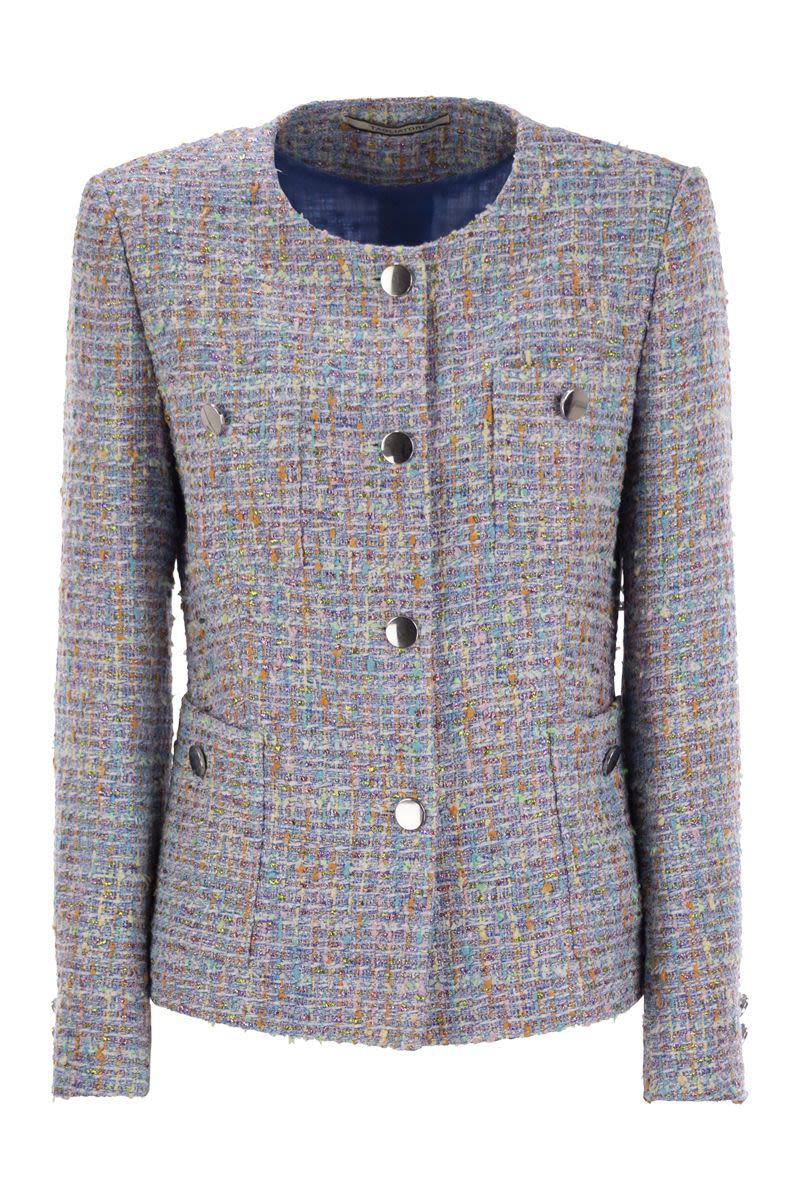 Tagliatore – Jacke mit Rundhalsausschnitt und Vordertaschen