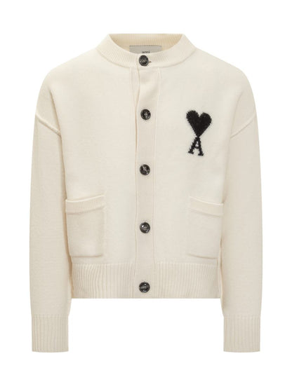 AMI Paris Wollcardigan mit Logo-Stickerei Ami Alexandre Mattiussi