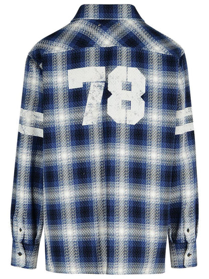 Golden Goose „Check Nolowen“ blaues Baumwollhemd
