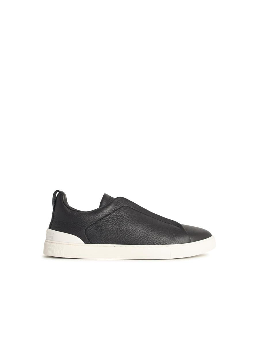 Zegna – Sneaker „Triple Stitch“ aus braunem Leder