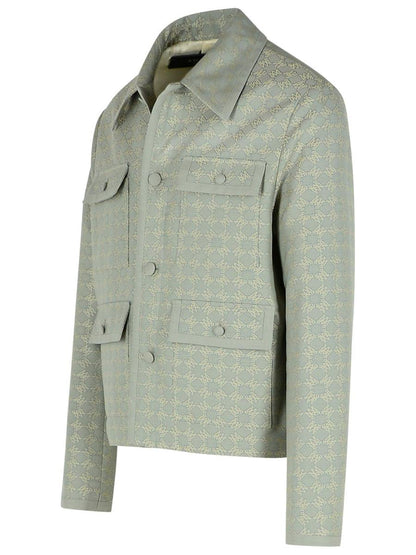 Amiri Hellblaue Jacke aus Baumwollmischung