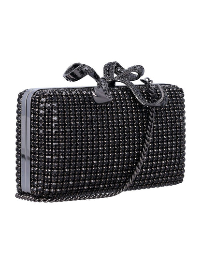 Self-Portrait – Box-Clutch mit Kristallen