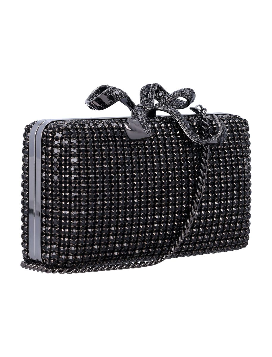 Self-Portrait – Box-Clutch mit Kristallen