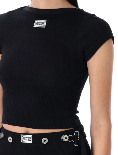 Jean Paul Gaultier – T-Shirt mit weißem Aufnäher