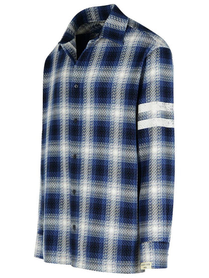 Golden Goose „Check Nolowen“ blaues Baumwollhemd