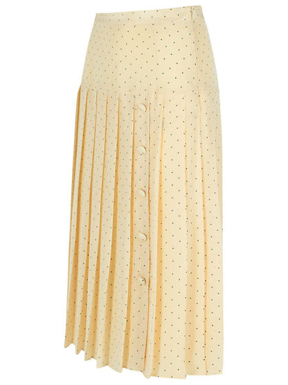 Alessandra Rich Creme Seidenrock