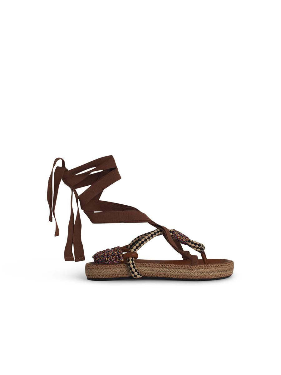 Isabel Marant Étoile „Gypsa“ Sandalen aus beiger Baumwollmischung