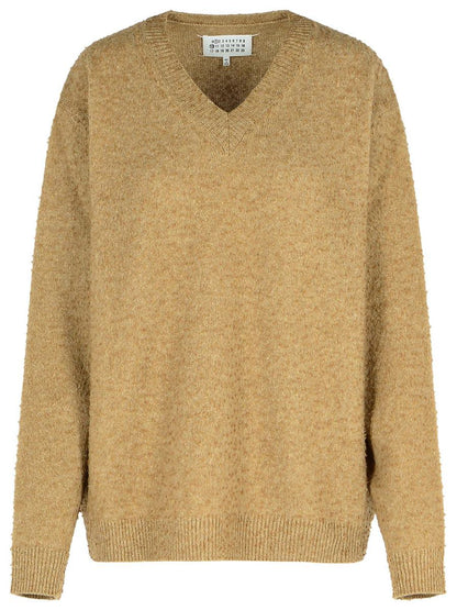 Beigefarbener Pullover aus Wollmischung von Maison Margiela