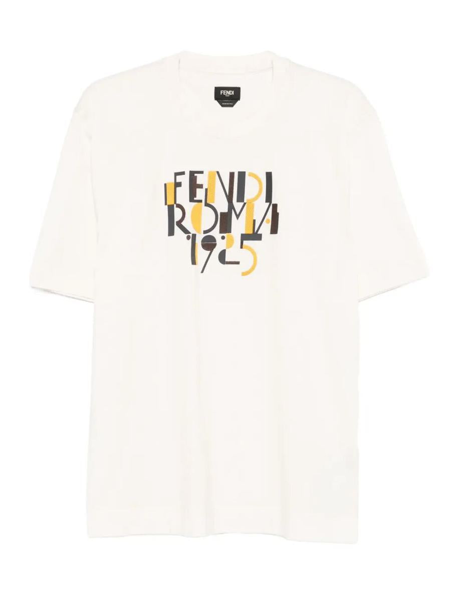 Fendi Roma 1925 Print Baumwoll-T-Shirt Kleidung