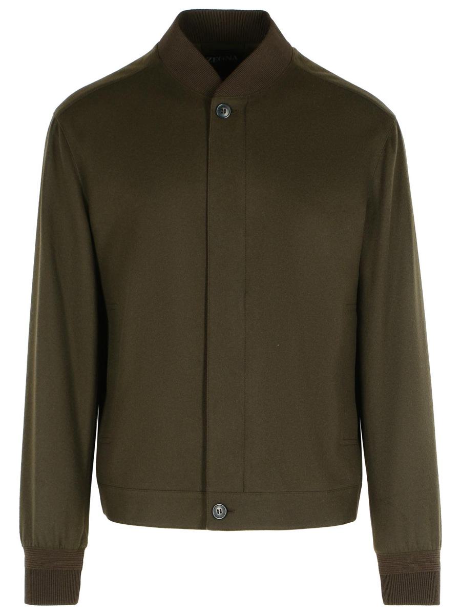 Zegna – Bomberjacke aus schokoladenbraunem Kaschmir