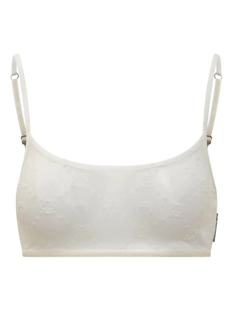 Marine Serre – Bralette aus recyceltem Mesh mit Flockprint