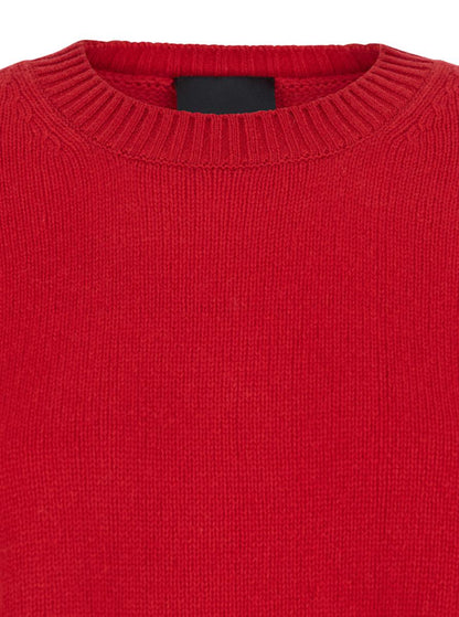 Roter Rundhalspullover aus Kaschmir für Damen