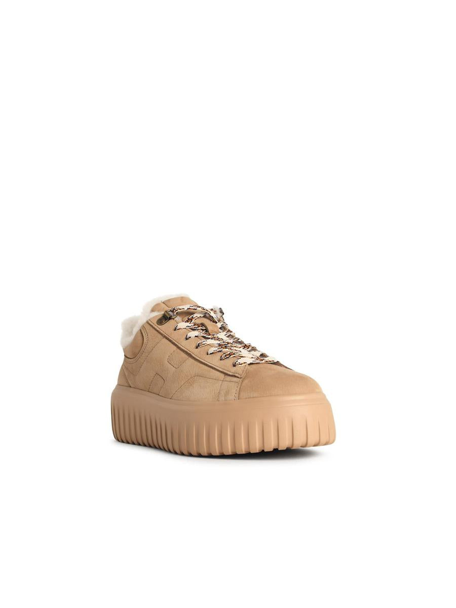 Hogan – Beige Leder-Sneaker „H-Streifen“