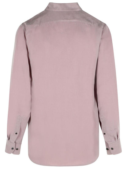 Dries Van Noten Mauve Cupro-Hemd