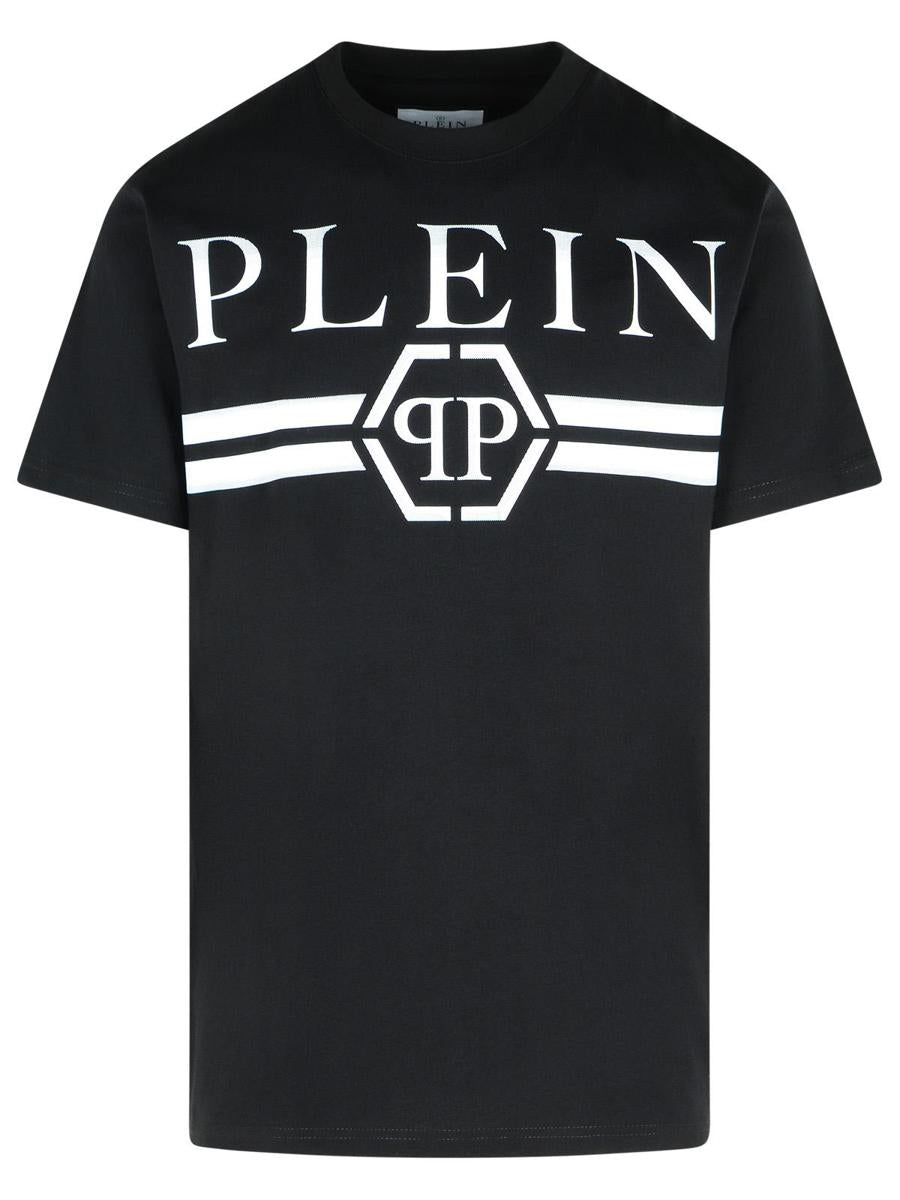 Schwarzes Baumwoll-T-Shirt von Philipp Plein