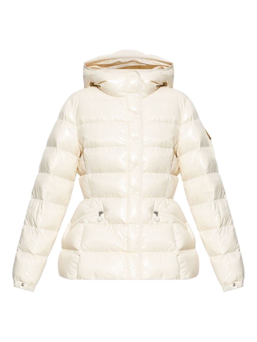 Moncler – Cremefarbene „Barante“-Daunenjacke mit Kapuze