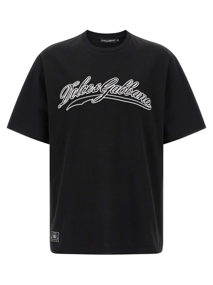 Dolce &amp; Gabbana T-Shirt mit Logo-Stickerei
