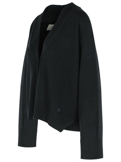 Loulou Studio – Schwarze Kaschmir-Strickjacke