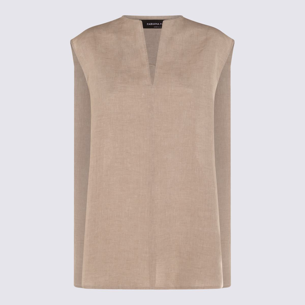 Fabiana Filippi Beige Leinenoberteil
