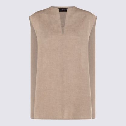 Fabiana Filippi Beige Leinenoberteil