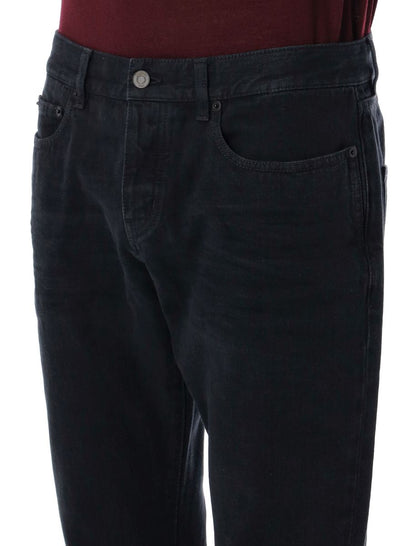 Saint Laurent Low-Rise Slim Jeans Schwarz