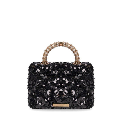 Kurt Geiger London – Kensington – Pailletten-Minihandtasche in Schwarz