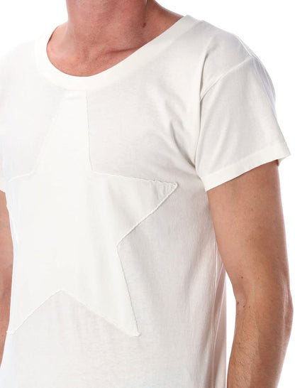 MM6 Maison Margiela – Tailliertes Baumwoll-T-Shirt mit Stern-Patch