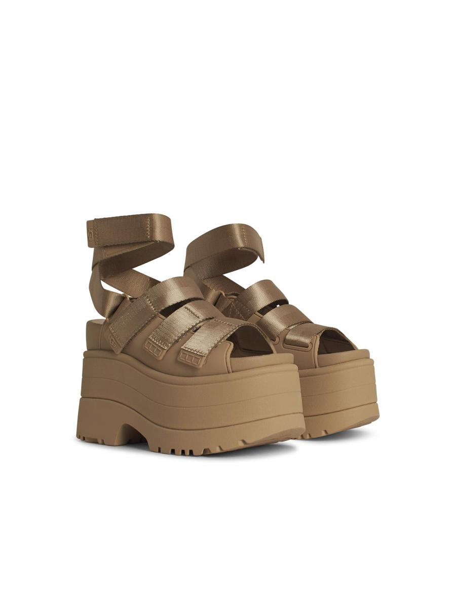 UGG – Goldenrise – Beige Gummisandalen