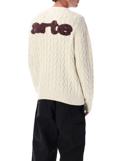 Arte – Cremefarbener Zopfmusterpullover