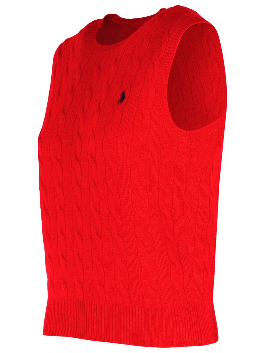 Polo Ralph Lauren – Rote Weste aus Wolle und Kaschmir