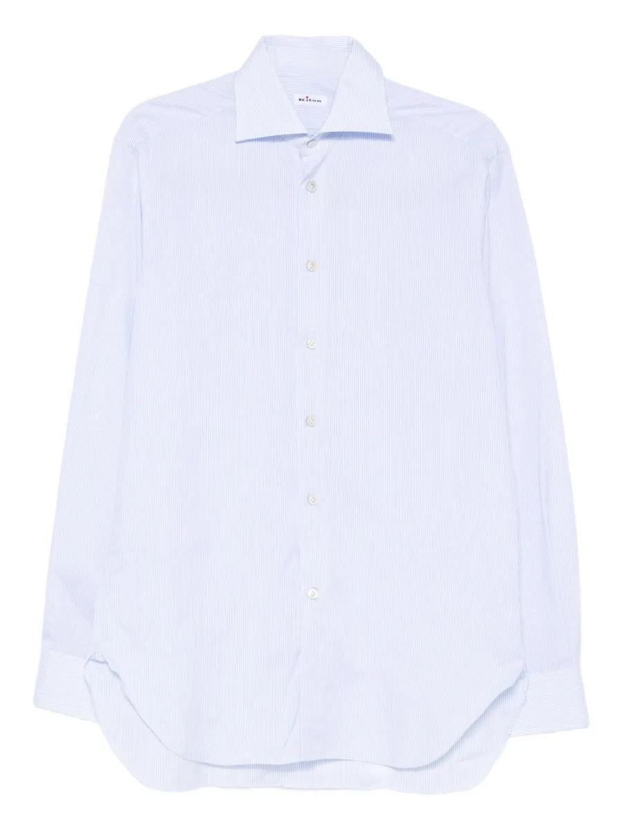 Kiton gestreiftes Baumwollhemd