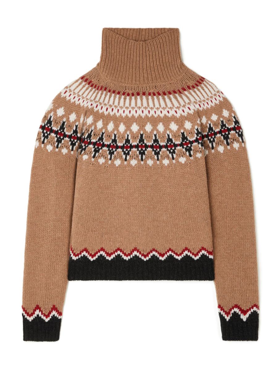 Alanui Sweet Winter Rollkragenpullover Kamel/Mehrfarbig
