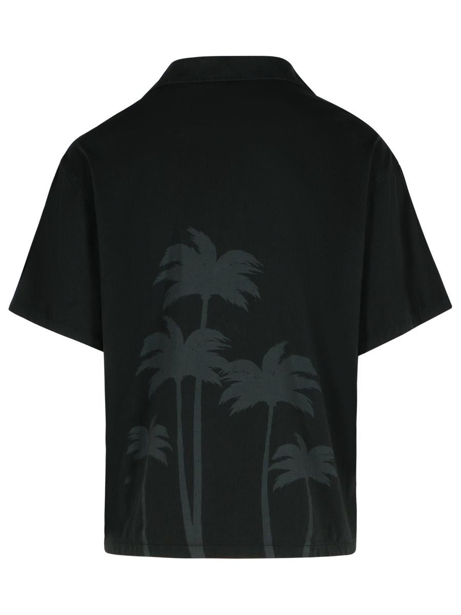 Palm Angels – Schwarzes Baumwollhemd „Bowling“