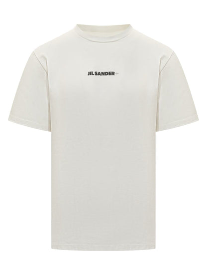 Jil Sander – Weißes T-Shirt mit minimalistischem Jil Sander-Logo