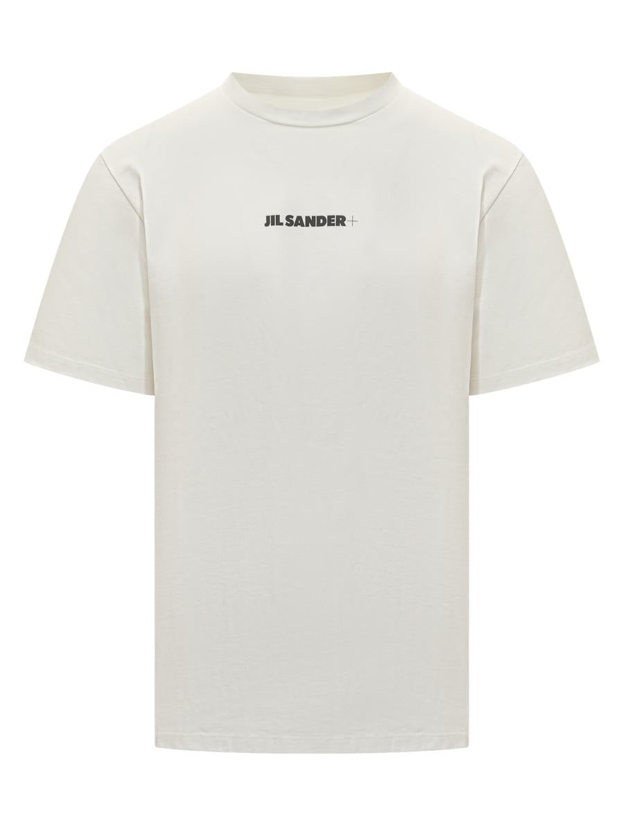 Jil Sander – Weißes T-Shirt mit minimalistischem Jil Sander-Logo