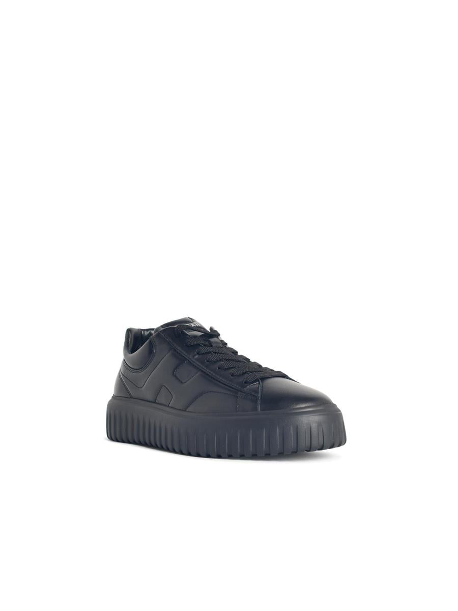 Hogan – Schwarze Leder-Sneaker mit „H-Streifen“