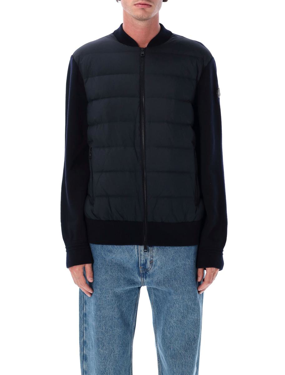 Moncler – Wollcardigan mit gepolsterter Vorderseite