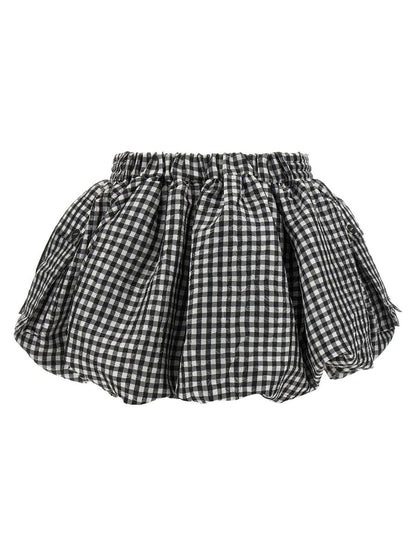 Ganni – Mini-Bubble-Rock mit Crinkle-Karomuster