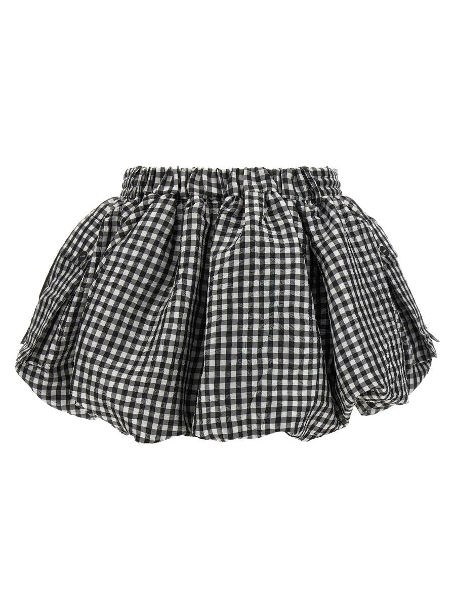 Ganni – Mini-Bubble-Rock mit Crinkle-Karomuster