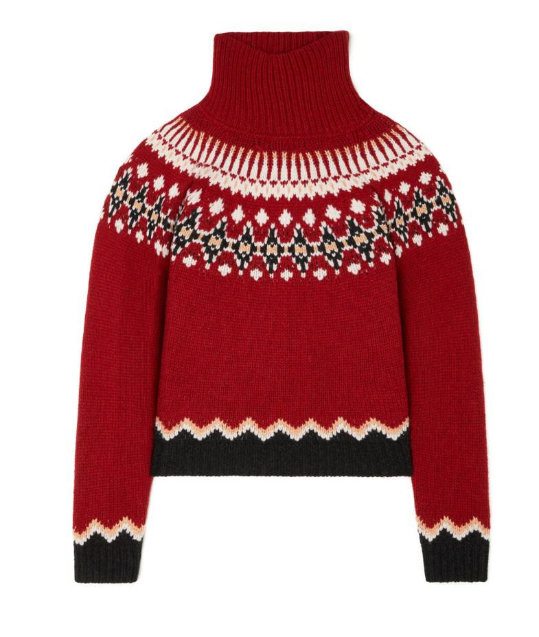 Alanui Sweet Winter Rollkragenpullover Rubin/Mehrfarbig