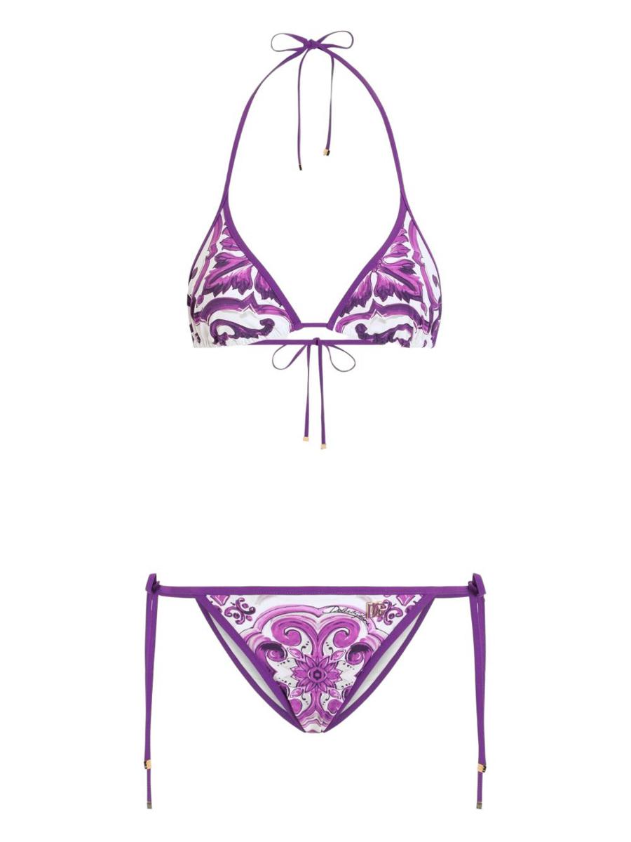 Bikini-Set mit Maiolica-Print von Dolce &amp; Gabbana