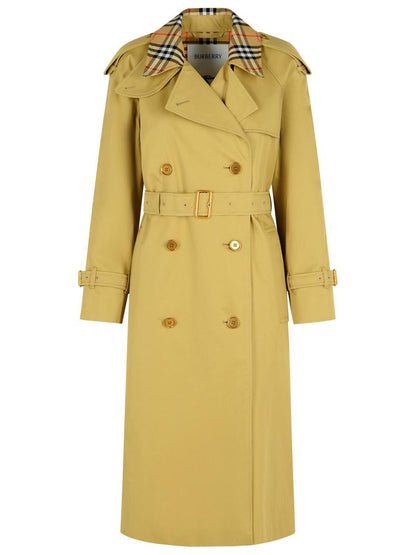 Burberry „Castleford“ Trenchcoat aus grüner Baumwolle