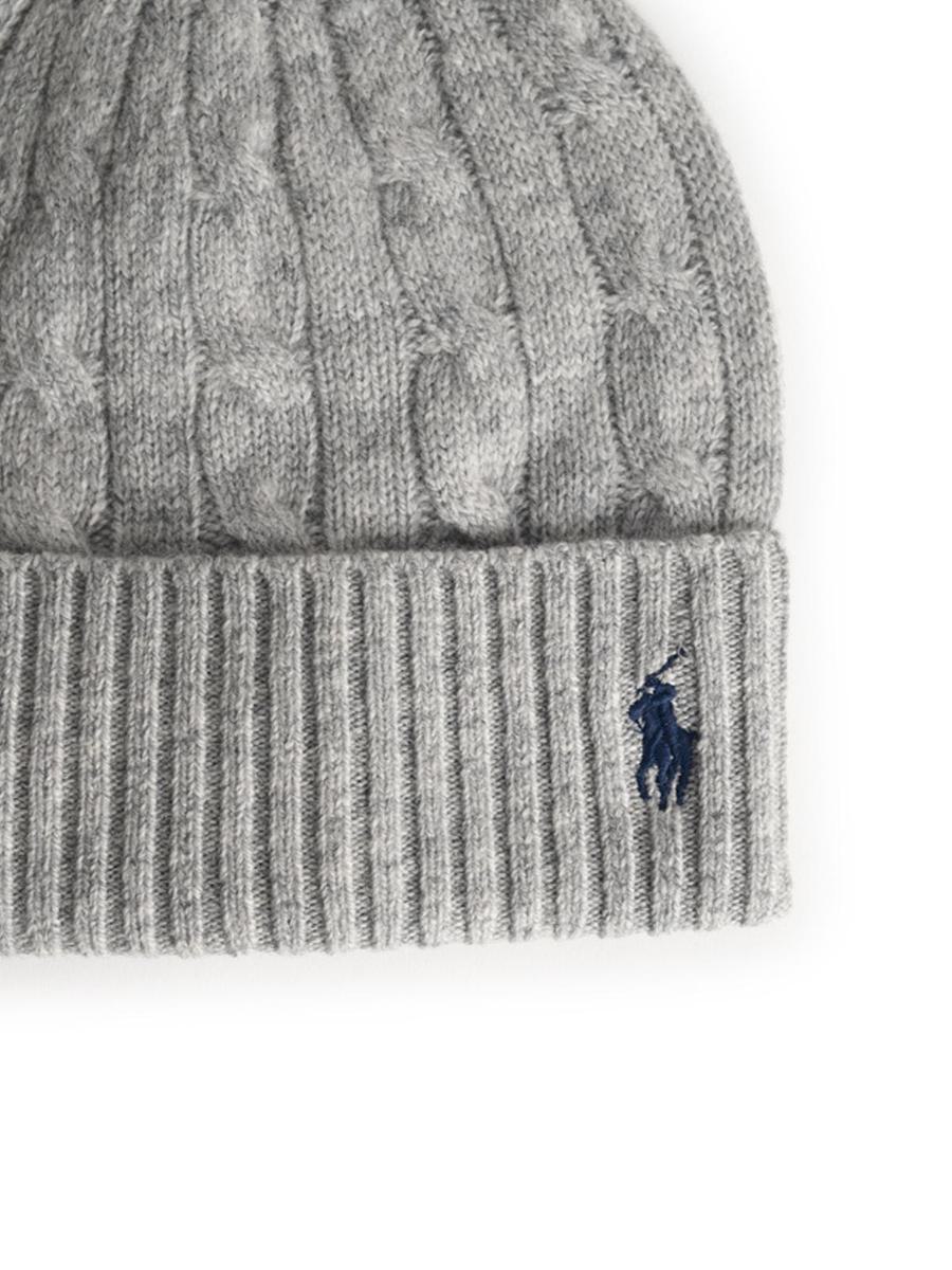 Polo Ralph Lauren – Graue Beanie aus Wollmischung