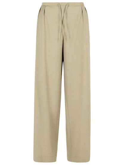 Loulou Studio – Beige Hose aus Schurwolle „Cove“