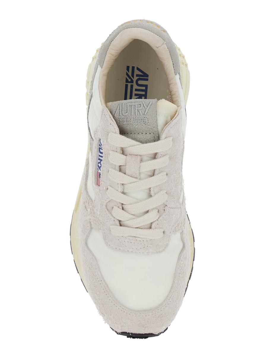 Graue Low-Top-Sneaker „Reelwind“ mit Logo-Patch aus Leder und Stoff für Damen