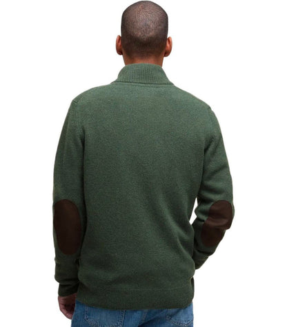 Barbour Essential Patch-Strickjacke mit Reißverschluss in Olivgrün