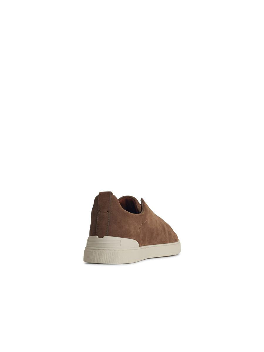 Zegna „Triple“ braune Wildleder-Sneaker