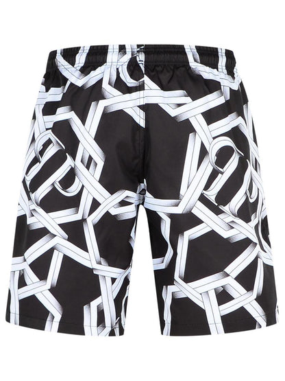 Philipp Plein Schwarzer Polyester-Badeanzug
